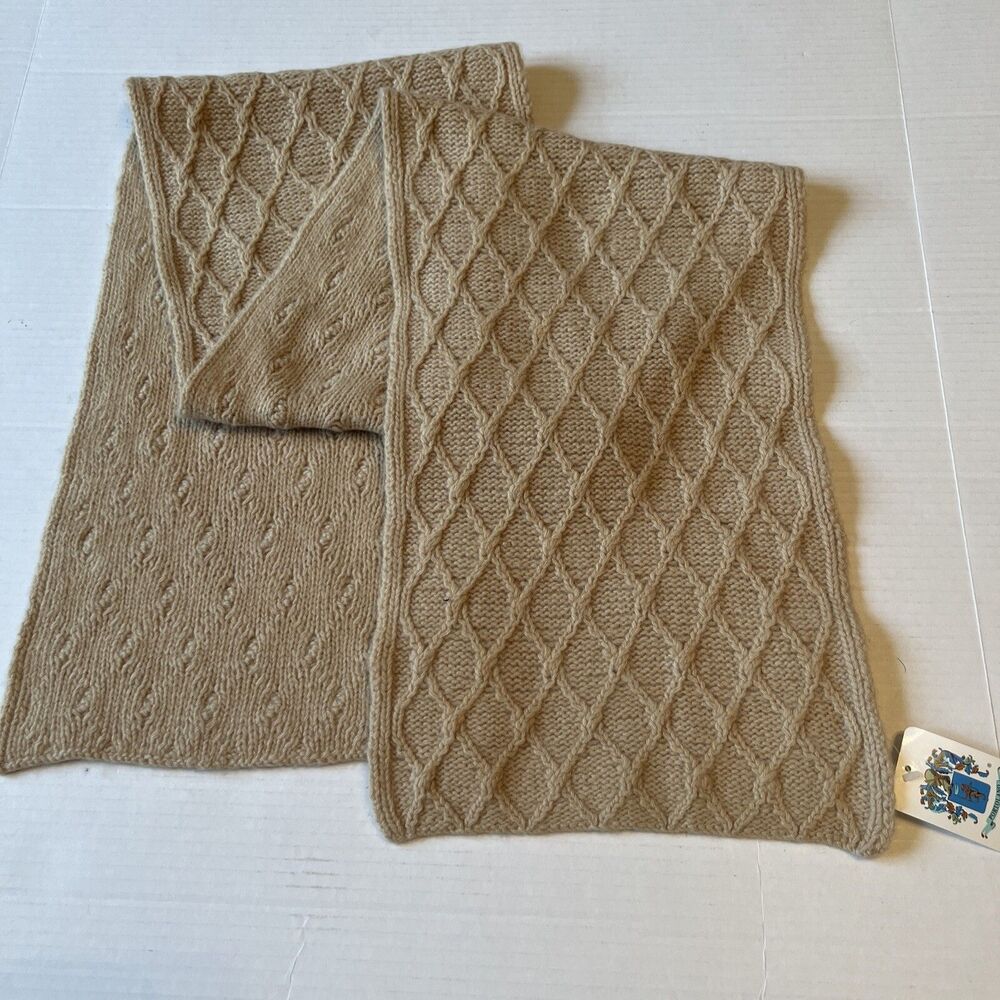 Portolano 70%Wool 30% Cashmere Beige Scarf 12 X 60 NWT💖Great gift💖💖